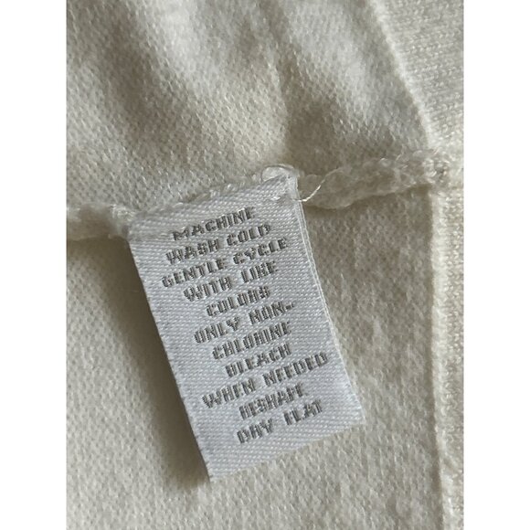 Vintage-Style Ivory Textured Knit Button-Up Cardigan With 3/4 Sleeves Grannycore - Picture 6 of 6